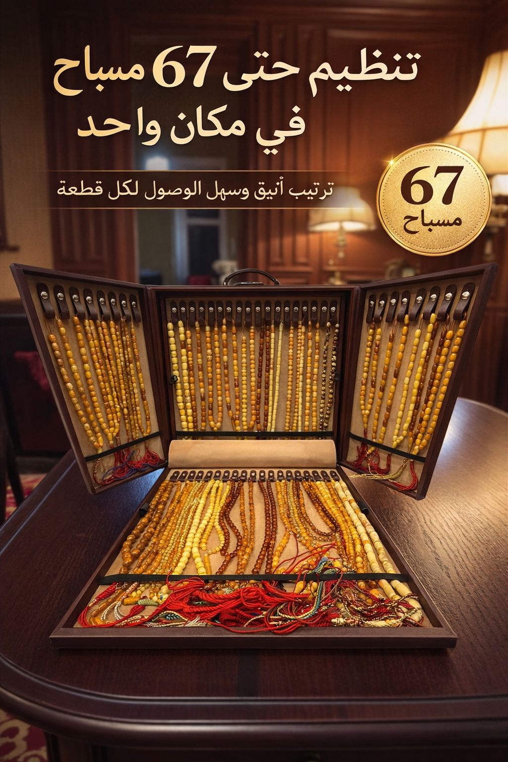 تنظيم حتى 67 مسباح في مكان واحد - ترتيب أنيق وسهل الوصول لكل قطعة